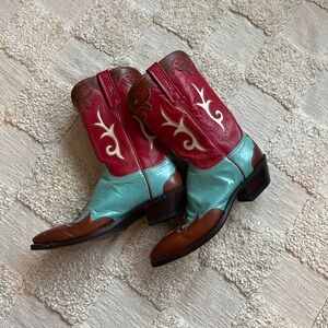 Vintage Lucchese leather cowboy boots 8.5B